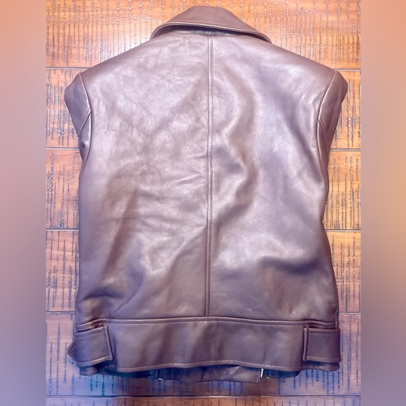 NWT - L’AGENCE Billie Belted Leather Jacket - Size Small - Brown Lambskin - Picture 13 of 16